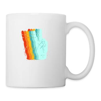 Friedens-Retro-Zeichen - Tasse - Weiß - Rechts