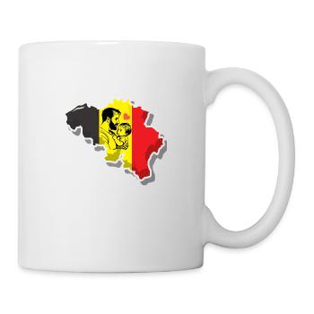 Carte du drapeau de la Belgique avec un dessin de - Mug blanc - blanc - Droite