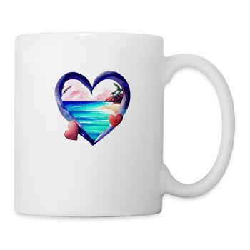 Summer holiday sun island palm tree beach palm trees - Mug - white - Right