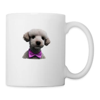Caniche avec nœud papillon Propriétaire du chien Caniche chiot Chiot - Mug blanc - blanc - Droite