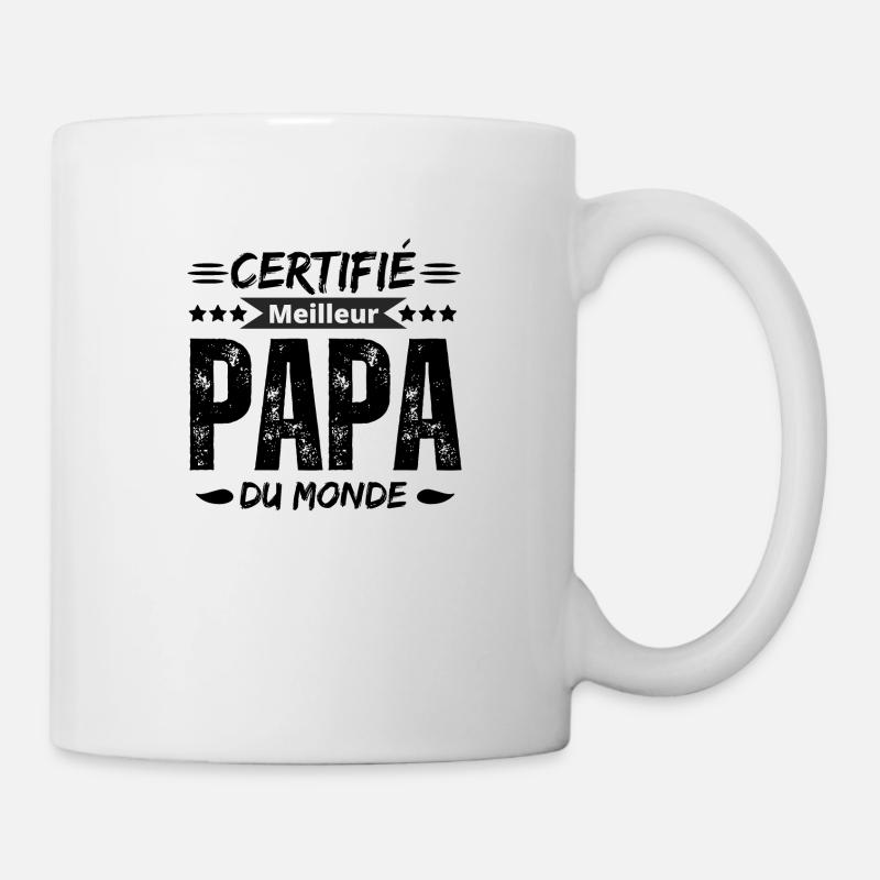 Certifié Meilleur Papa du Monde - Mug blanc - blanc