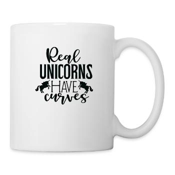 Les vraies licornes ont des courbes - Mug blanc - blanc - Droite
