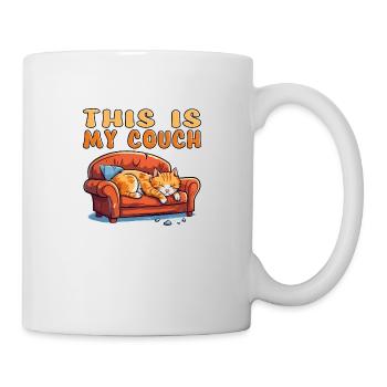 Cat Couch Sofa Funny Humor Typical Cartoon - Mug - white - Right