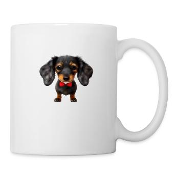 Dachshund Hunde mit Fliege Hund Dackelwelpe - Tasse - Weiß - Rechts