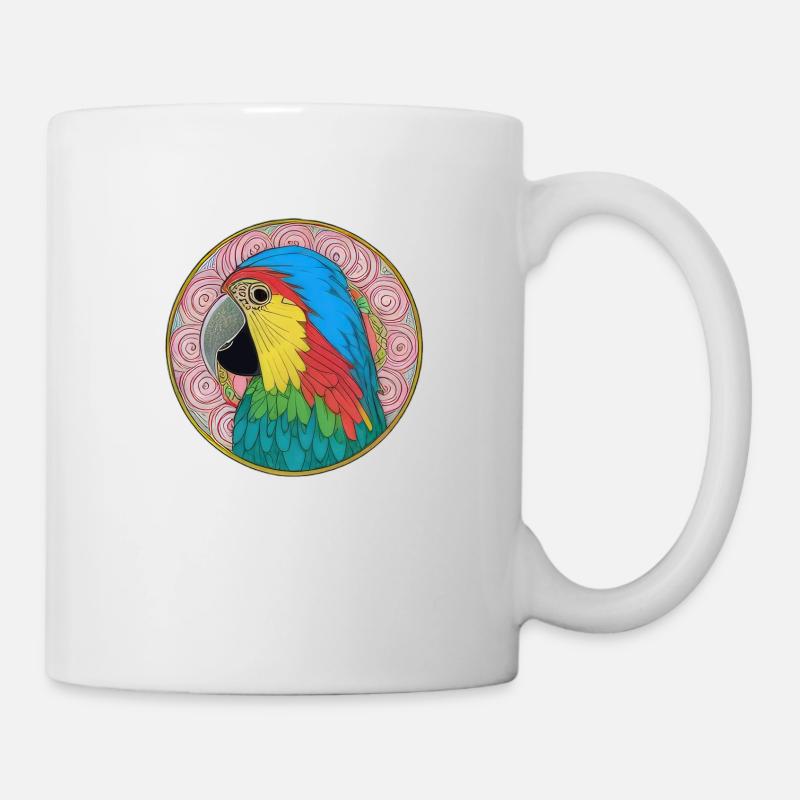 schöner heller Papagei | - Tasse - Weiß