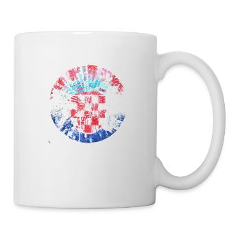 Kroatische Nationalflagge Emblem Kroatien Hrvatska hrv - Tasse - Weiß - Rechts