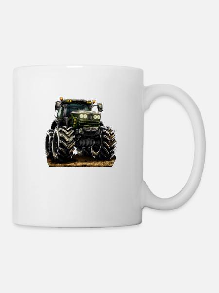 Immer größere Traktoren in der Landwirtschaft - Tasse - Weiß