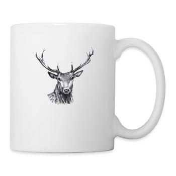 Hirsch - Tasse - Weiß - Rechts