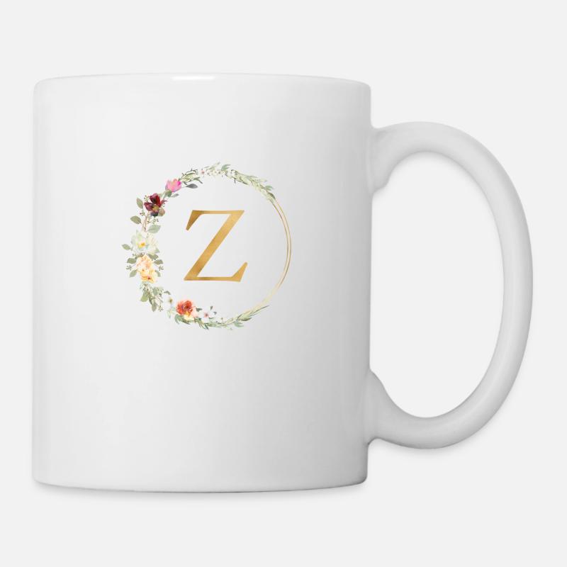 Monogramme Z Floral personnalisable - Mug blanc - blanc