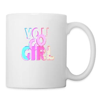 du gehst girl power frauen mädchen feminismus zitate frau - Tasse - Weiß - Rechts