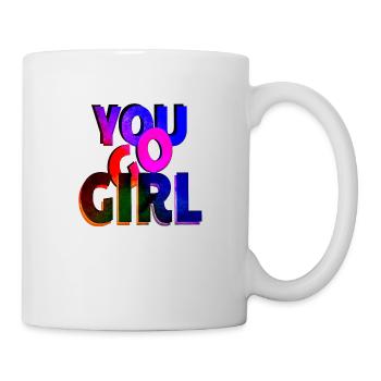 du gehst girl power frauen mädchen feminismus zitate frau - Tasse - Weiß - Rechts
