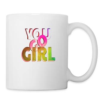du gehst girl power frauen mädchen feminismus zitate frau - Tasse - Weiß - Rechts
