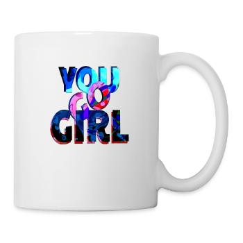 du gehst girl power frauen mädchen feminismus zitate frau - Tasse - Weiß - Rechts