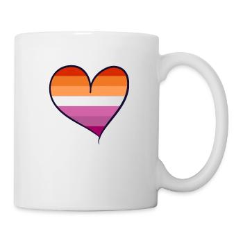 Lesbian Pride heart - Tasse - Weiß - Rechts