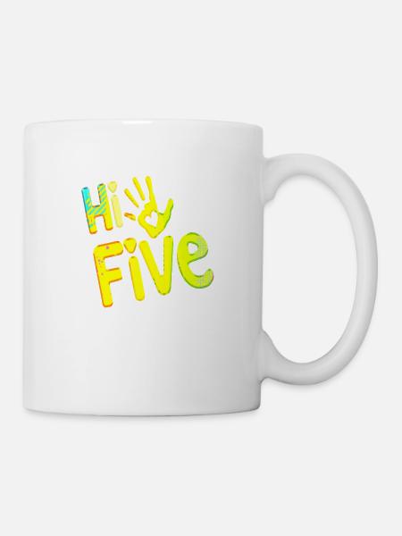 High Five Stil Cool Hand Witz Spruch Hit Trend - Tasse - Weiß