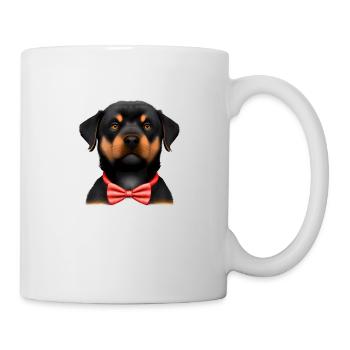 Rottweiler avec nœud papillon chiot chien costume chiens - Mug blanc - blanc - Droite