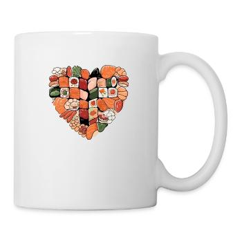 Un coeur de sushis - Mug blanc - blanc - Droite