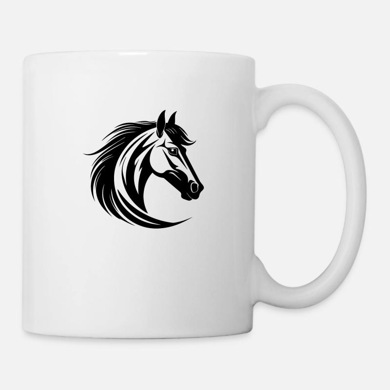Pferd Pferdekopf Pony - Tasse - Weiß