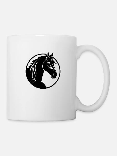 Pferd Pferdekopf Pony - Tasse - Weiß