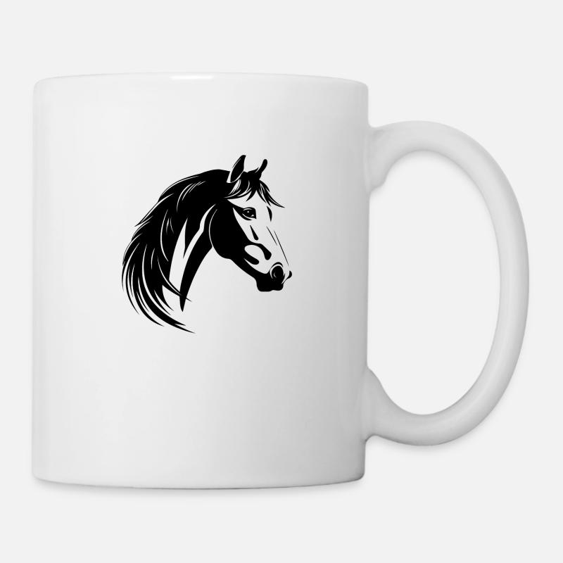 Pferd Pferdekopf Pony - Tasse - Weiß