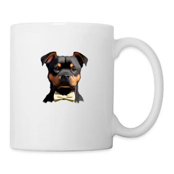Rottweiler avec nœud papillon Chiens Dog Suit Puppy - Mug blanc - blanc - Droite