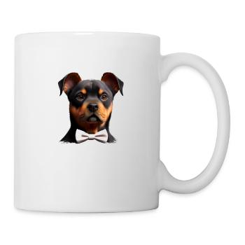 Chiot chien Rottweiler avec nœud papillon chien costume chiens - Mug blanc - blanc - Droite