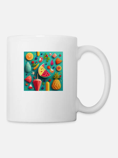 Summer Pattern - Tasse - Weiß