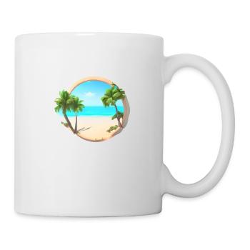 Sommerurlaub Palme Sonne Palmen Insel Strand - Tasse - Weiß - Rechts
