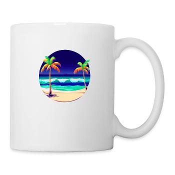Palm Island Summer Holiday Palm Trees Sun Beach - Mug blanc - blanc - Droite