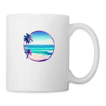 Palmier vacances d’été palmiers îles île soleil plage - Mug blanc - blanc - Droite
