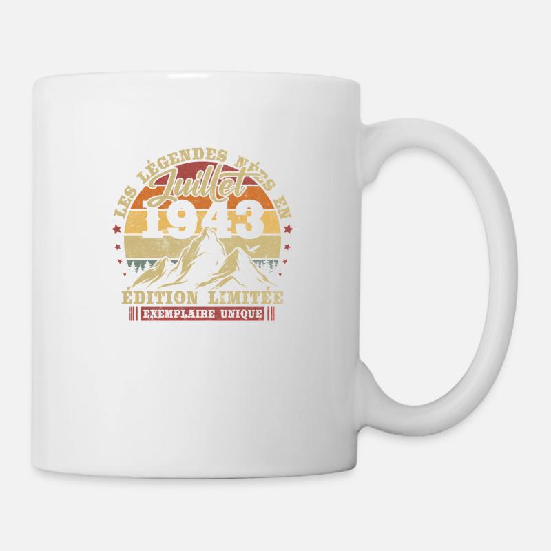 Vintage Juillet 1943 Rétro Cadeau D'anniversaire - Mug blanc - blanc
