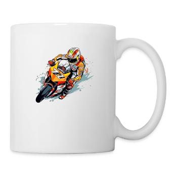 Rennmotorrad Nr. 77 - Tasse - Weiß - Rechts