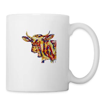 Kuh abstrakt II, popart - Tasse - Weiß - Rechts