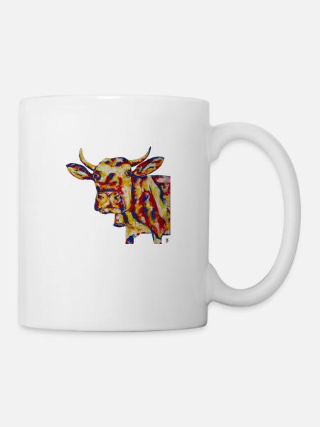 Kuh abstrakt II, popart - Tasse - Weiß