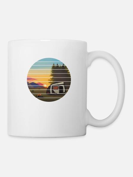 Wohnwagen Camping Wohnmobil Geschenk Camp Zelten - Tasse - Weiß