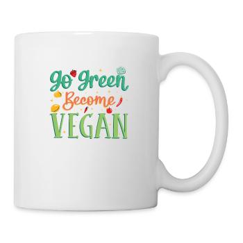 GO GREEN VEGAN - Mug - white - Right