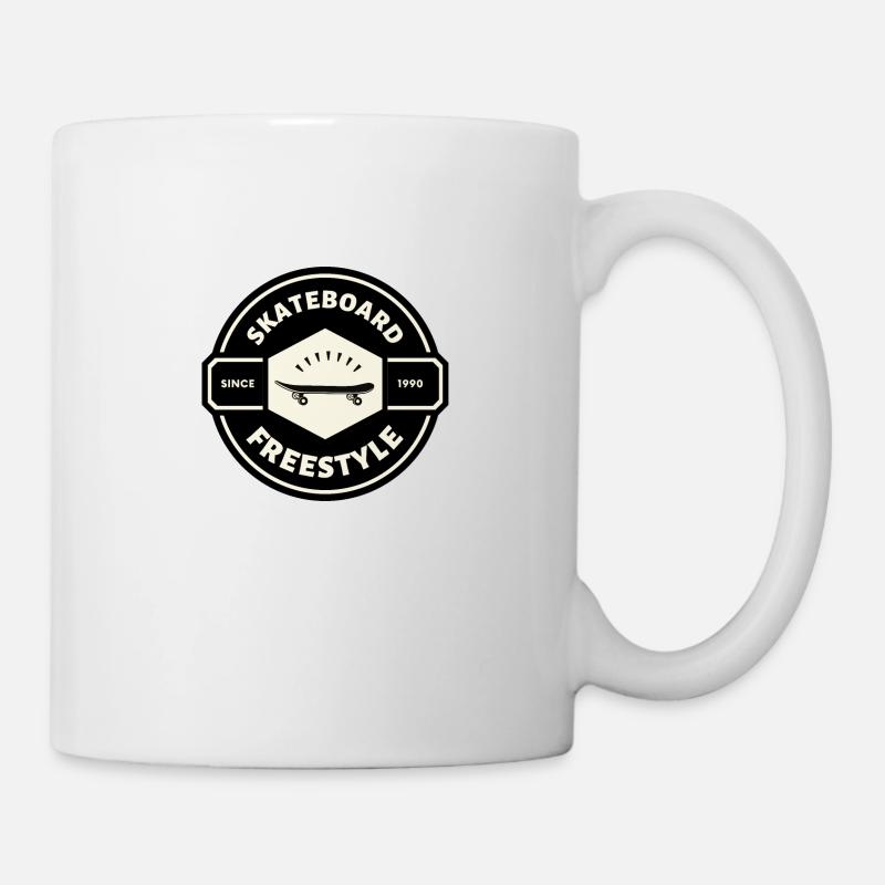 SKATE FREESTYLE X PLANCHE PROFIL - Mug blanc - blanc