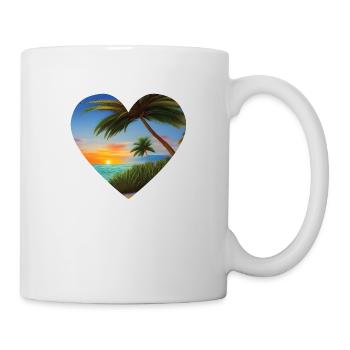 Sommerurlaub Insel Sonne Palme Strand Palmen - Tasse - Weiß - Rechts