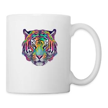 Tiger Kopf Graphic Tee Illustration Art Comic - Tasse - Weiß - Rechts