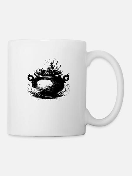Kessel Magisch Hexe Halloween - Tasse - Weiß