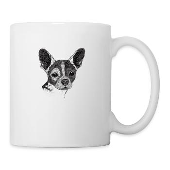 Chihuahua | Mosaik | Geometrisch | Kunst | Hund | - Tasse - Weiß - Rechts
