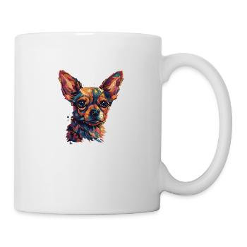 Chihuahua | Mosaik | Geometrisch | Kunst | Hund | - Tasse - Weiß - Rechts