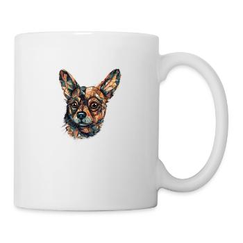 Chihuahua | Mosaik | Geometrisch | Kunst | Hund | - Tasse - Weiß - Rechts