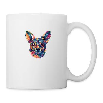 Chihuahua | Mosaik | Geometrisch | Kunst | Hund | - Tasse - Weiß - Rechts