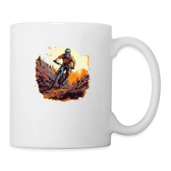Mountainbike Downhill Fahrrad - Tasse - Weiß - Rechts