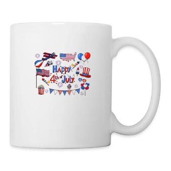 Alles Gute zum 4. Juli - Tasse - Weiß - Rechts