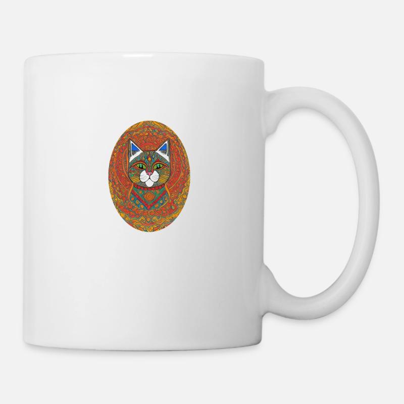 Beautiful Bohemian Cat | - Mug - white