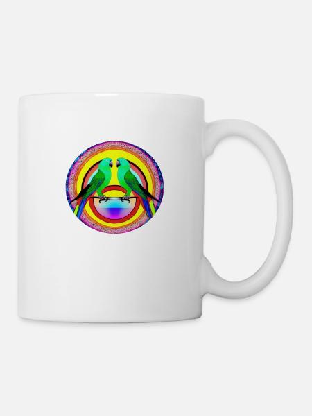 Schöner heller Papagei | - Tasse - Weiß