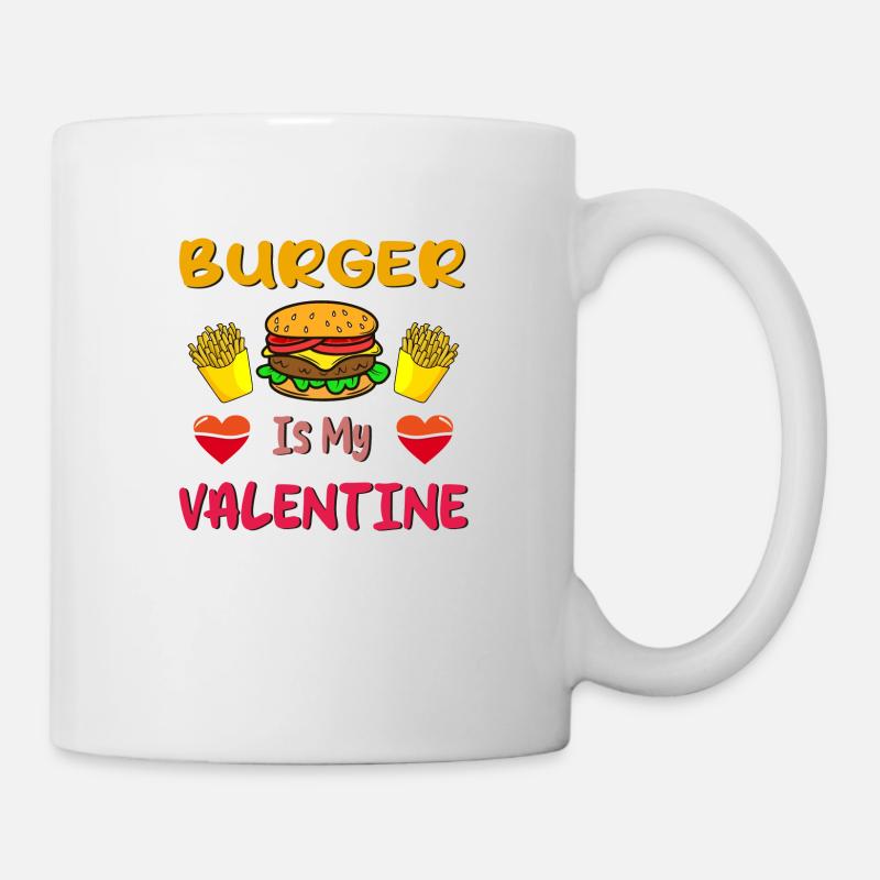 Burger is my Valentine - Mug - white