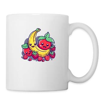Erdbeeren Bananen Kirschen kawaii - Tasse - Weiß - Rechts